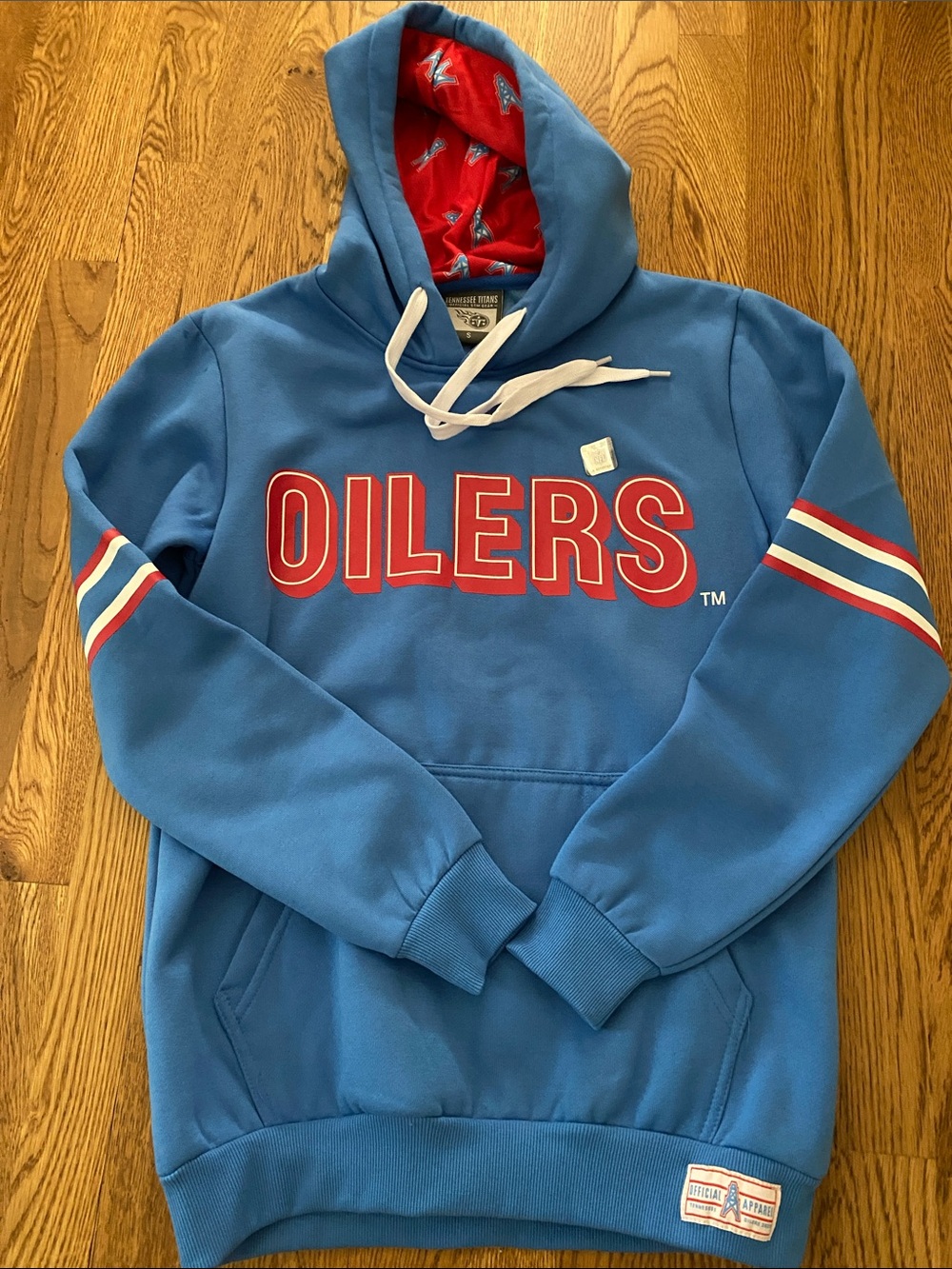 OILERS Blue Pullover Hoodie with Red Accents